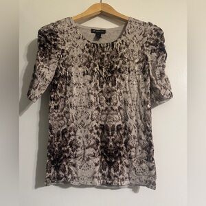 INC International Concepts Brown Patterned Blouse